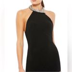 Mac Duggal  26533 High Slit Halter Gown Rhinestone Details Black 6 Photo 2