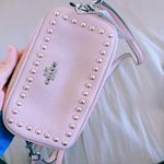 Coach Pink Leather Double Zip Crossbody Bag light pink with adjustable strap Photo 4