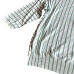 Escada Sport Teal White Stripe Sweater Stretch Cropped Sleeves Cotton Medium Blue Photo 8