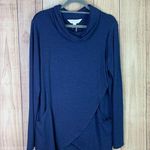 Magnolia Grace Cowl Neck‎ Knit Shirt Blue Size L Photo 0