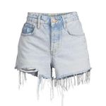 Free People Good Times Relaxed-Fit Shorts - Light Wash Photo 1