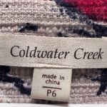 Coldwater Creek  Women's Gray and Red Structured Button Up Top‎ Size Petite 6 Photo 1