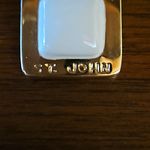 St. John 💕💕 Square Shape Clip On Earrings ~ Gold with Ivory Enamel NWOT Photo 4