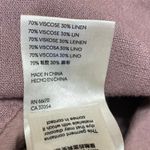 Free People Margot Pink Linen Short Sleeve Button Straight Leg Romper Jumpsuit M Photo 4