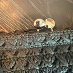 Nordstrom Black Straw & Leather Shoulder Bag Women's Closure Fabric Lined NWT Photo 1