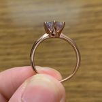 18K Rose Gold Diamond Ring Size 7 Photo 5