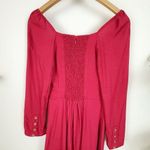 NWT Lusana Finn Midi Dress Claret Red 100% Linen Blend Size Small Photo 2