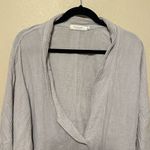 Mododoc Open‎ Front Long Gauzy Lightweight Blazer Size Small Gray Photo 4