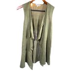 Eileen Fisher  Cardigan Linen Silk Habutai Small Petite‎ Open Draped Cascading Photo 3