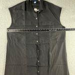 Old Navy  Sleeveless Button Up Dress Women Large Mid Length‎ Black Drawstring NWT Photo 2
