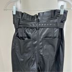House of Harlow Women’s 1960 Black Faux Leather Paper Bag Pants Size 6 Photo 3