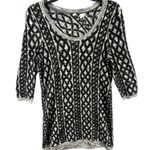 Anthropologie Moth Sweater Dress Womens MP Black Gray 3D Knit Tunic Boho Chic Photo 1