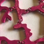 Bright Pink CZ Rhinestone Leaf Branch Handmade Unique Boho Statement Necklace Photo 7