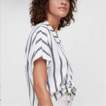 Aritzia Wilfred Navy White Tie Front Blouse Size XS Photo 3