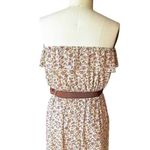 Allison Brittney Long Boho Tan Floral Calico Bohemian Maxi Dress & Belt by Photo 2