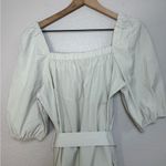 Faherty Khai Poplin Dress in Birch size Small Belted Puff Sleeve Tie Waist Photo 12