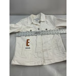 Old Navy Womans  White Distressed Small Button Down Jean Jacket Photo 4