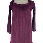 Urban Outfitters Off Shoulder Sweater Dress Lettuce Trim Red Size M Photo 3