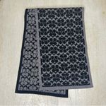 Coach Merino Wool Black and Gray Reversible Signature C’s Scarf Photo 3