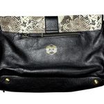 Fiona Kotur Muses Leather Fringe Snakeskin Crossbody Bag Black Photo 9