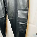Miss Selfridge  High Waisted Faux Leather Cargo Trousers Black 12 Photo 2