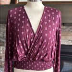 Z Supply Fitted Wrap Blouse in Red and Purple Photo 7