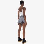 NWT Mother Superior The Breaker Mini Skirt In Shadow Dancing Size 31 Denim Skirt Gray Photo 4