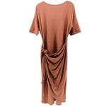 Garnet Hill  Easy Wrap Knit Dress Brown Comfort Chic Capsule Stretch M Photo 8