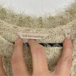 Soft Surroundings  Gold Fuzzy Metallic Pullover Sweater Womens M Crew Neck Casual Photo 7