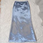 American Vintage Y2K Vintage Long Formal Satin Straight Maxi Skirt Blue Size XS Photo 6