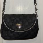 Source Unknown BLACK FAUX LEATHER MINI PURSE WILL FIT PHONE SILVER HARDWARE STURDY CROSS CHAIN Photo 1