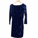 Navy Blue Velour/Velvet Dress long sleeve size large Photo 6