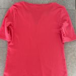 Ellen Tracy women’s bright pink V neck gold tone zipper elbow length sleeves XL Photo 4