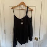 Free People Black Flaunt It Dolman Open Shoulder Pullover Photo 7