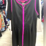 Betsey Johnson  black and hot pink zip up sleeveless dress Sz 14 Photo 1