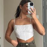 PacSun White Crop-Tie Top Photo 0