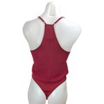 Lulus  Red Sleeveless Racerback Deep V-Neck Faux Wrap Tank Bodysuit Top Size S Photo 1