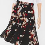 White House | Black Market WHBM Printed Floral Full Skirt sz 4 Photo 0