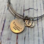 ALEX AND ANI  Mom Floral Charm Silver Bangle Bracelet Photo 2