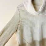 Anthropologie Moth Wool Blend High Low Turtleneck Sweater Jumper in Ivory size M Photo 4