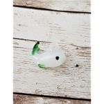 Handmade  Glass Whale Pendant White & Green (No Chain Included) - New Photo 1
