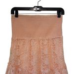 Venus Smocked Waist Peach Lace Tiered High Low Skirt, Sz S Photo 4