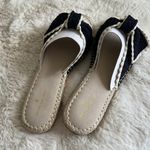 Bandolino Navy Blue Braylin Bow Tie Scallop Trim Espadrille Slide Sandals Size 8 Photo 7