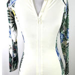 Hurley  Women's One & Only Lanai Zip Front Rash Guard Swimsuit Top Size XS Photo 0