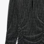 ZARA Black Silver Metallic Thread Bodycon Dress Photo 3
