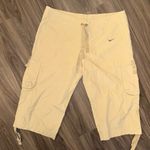 Nike Women's Capri Cargo Shorts Size M (8/10) Tan/Khaki Adjustable Drawstring Photo 0