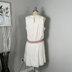 Eyeshadow Women's Sleeveless Lined Knee Length Gauzy Dress Smocked Size XL Beige Photo 1