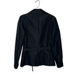 United Colors Of Benetton BENETTON Black Jacket Blazer Belted Snap Closure Lined Oversized Collar Size 44 Photo 4