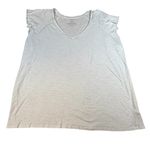 Torrid  Women’s White Slubbed V Neck Slim Fit Lettuce Sleeve-size 4 EUC! Photo 0