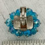 Blue sparkly beaded silver tone adjustable ring Photo 7
